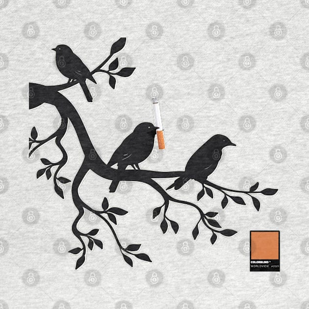 BIRD ORANGE - black full  by COLORBLIND WorldView by DREAM SIGNED Collection